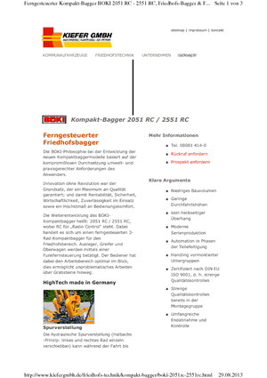 Begraafplaatsgraafmachines Reform Werke Boki 2551 RC