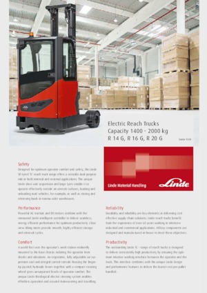 Explosieveilige elektrische reachtrucks Linde R20G Std.