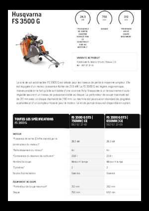 Vloerzagen Husqvarna FS 3500 G