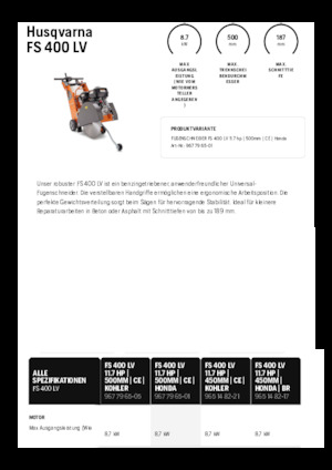 Vloerzagen Husqvarna FS 400 LV