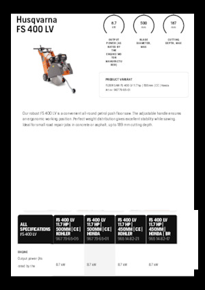 Vloerzagen Husqvarna FS 400 LV