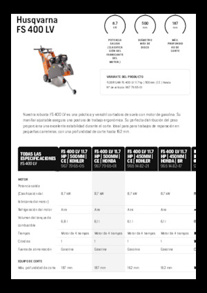 Vloerzagen Husqvarna FS 400 LV