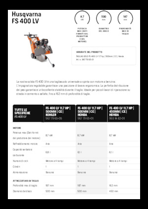 Vloerzagen Husqvarna FS 400 LV