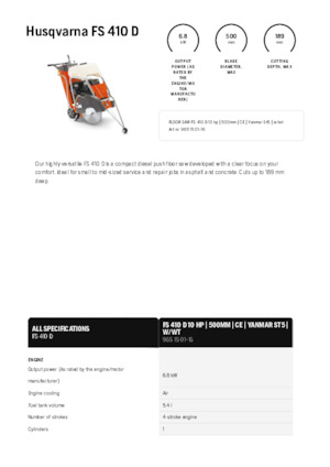 Vloerzagen Husqvarna FS 410 D