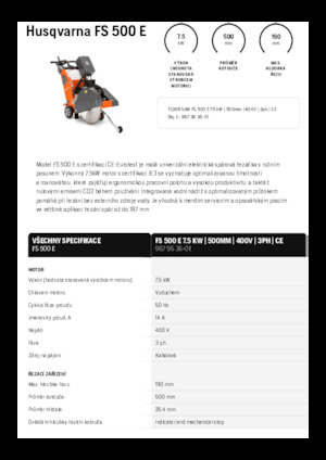 Vloerzagen Husqvarna FS 500 E