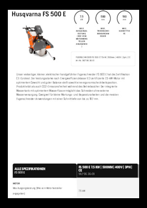 Vloerzagen Husqvarna FS 500 E