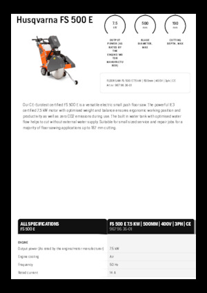 Vloerzagen Husqvarna FS 500 E