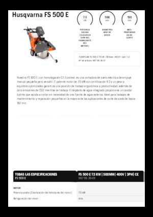 Vloerzagen Husqvarna FS 500 E