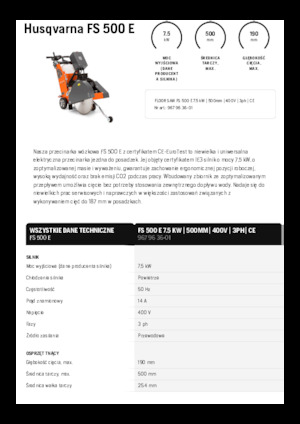 Vloerzagen Husqvarna FS 500 E