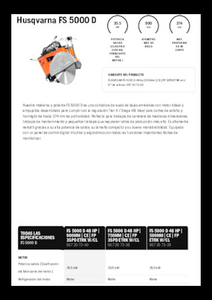 Vloerzagen Husqvarna FS 5000 D