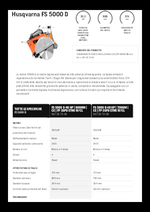 Vloerzagen Husqvarna FS 5000 D