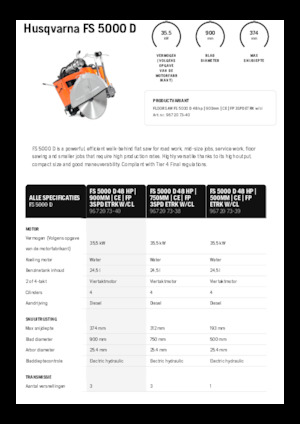 Vloerzagen Husqvarna FS 5000 D