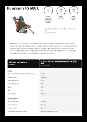 Vloerzagen Husqvarna FS 600 E