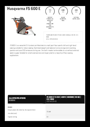 Vloerzagen Husqvarna FS 600 E