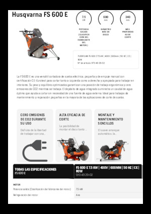 Vloerzagen Husqvarna FS 600 E