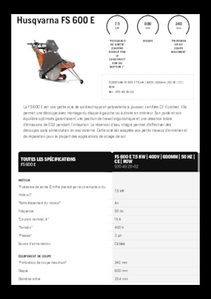 Vloerzagen Husqvarna FS 600 E