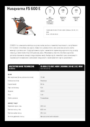 Vloerzagen Husqvarna FS 600 E