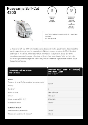 Vloerzagen Husqvarna Soff-Cut® 4200