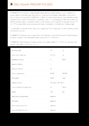 Frontmaaier - Schijf zonder kneuzer Pronar PDF 300