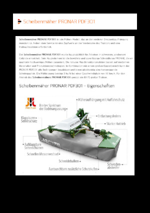 Frontmaaier - Schijf zonder kneuzer Pronar PDF 301
