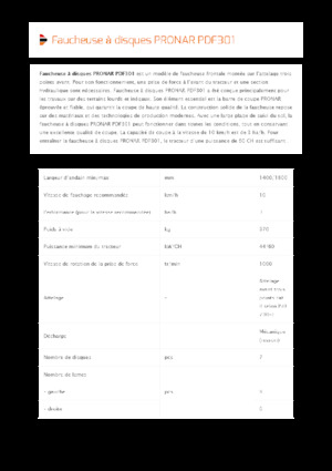 Frontmaaier - Schijf zonder kneuzer Pronar PDF 301