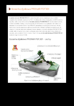 Frontmaaier - Schijf zonder kneuzer Pronar PDF 301