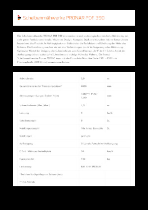 Frontmaaier - Schijf zonder kneuzer Pronar PDF 390