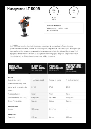 Benzine en Diesel Trilstampers Husqvarna LT 6005