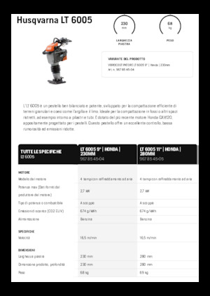 Benzine en Diesel Trilstampers Husqvarna LT 6005