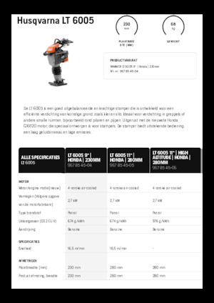 Benzine en Diesel Trilstampers Husqvarna LT 6005
