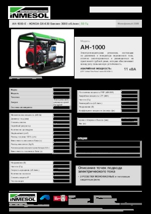 Benzine Generatoren INMESOL AH-1000-E