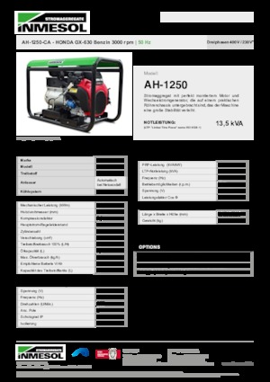 Benzine Generatoren INMESOL AH 1250-CA