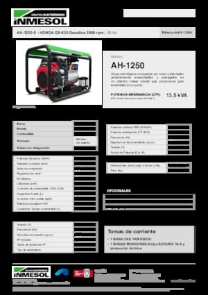 Benzine Generatoren INMESOL AH 1250-E