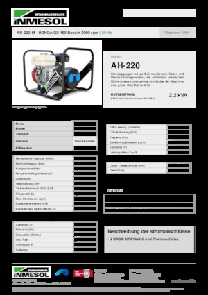 Benzine Generatoren INMESOL AH-220-M