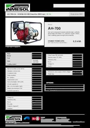 Benzine Generatoren INMESOL AH-700-CA