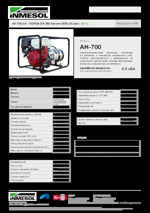 Benzine Generatoren INMESOL AH-700-CA