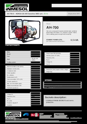 Benzine Generatoren INMESOL AH-700-E