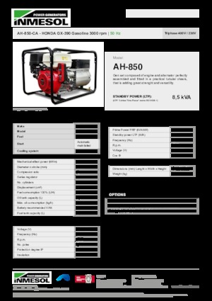 Benzine Generatoren INMESOL AH-850-CA