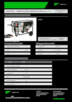 Benzine Generatoren INMESOL AHS 500-M