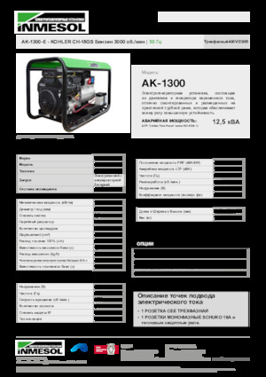 Benzine Generatoren INMESOL AK-1300-E