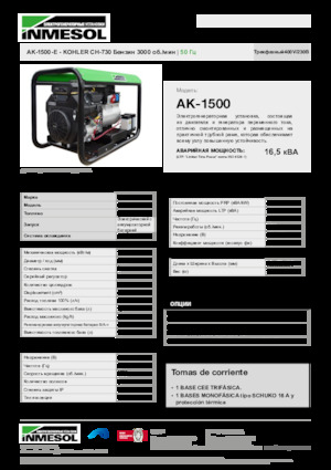 Benzine Generatoren INMESOL AK-1500-E