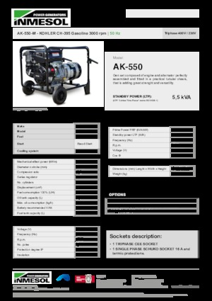 Benzine Generatoren INMESOL AK-550-M