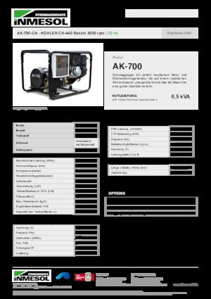 Benzine Generatoren INMESOL AK-700-CA