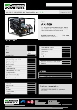 Benzine Generatoren INMESOL AK-700-E