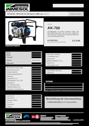 Benzine Generatoren INMESOL AK-700-M