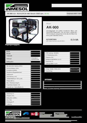 Benzine Generatoren INMESOL AK-900-CA