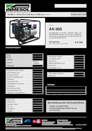 Benzine Generatoren INMESOL AK-900-E