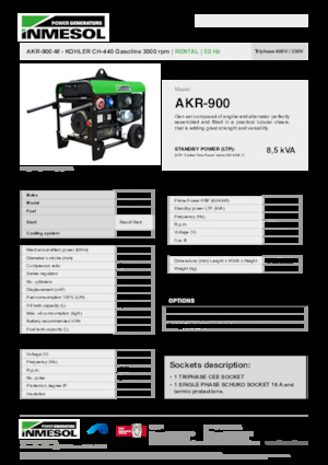 Benzine Generatoren INMESOL AKR-900-M