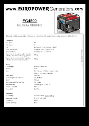 Benzine Generatoren Europower EG4500