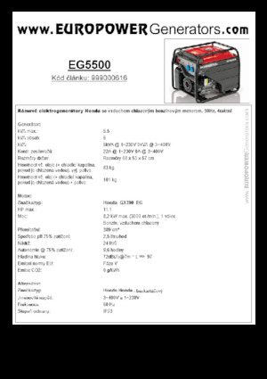 Benzine Generatoren Europower EG5500